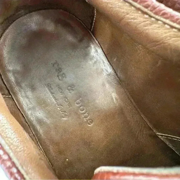 Rag and bone Spencer shoe sz 42 9 brown Italian leather wingtip oxfords Academia - Picture 10 of 14